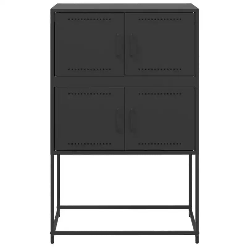 vidaXL Buffet noir acier Buffet moyen rectangulaire industriel
