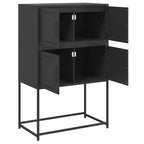 vidaXL Buffet noir acier Buffet moyen rectangulaire industriel