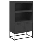 vidaXL Highboard Black Steel 27.0x15.2x48.6 in Highboard Rectangular