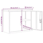 vidaXL Classeur gris clair en acier enduit de poudre 89,9 x 40 x 109,9 cm
