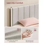 Cadre de lit relevable double avec rangement, lit plateforme avec tête de lit capitonnée, capacité de 250 kg et rangement sous le lit