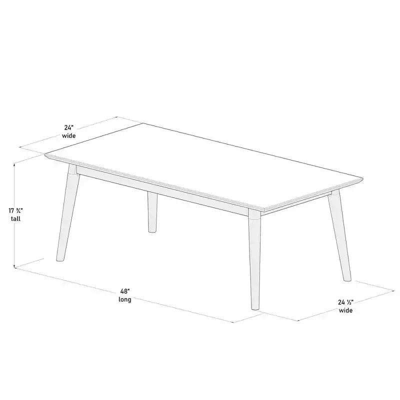 Table basse rectangulaire de style Mid-Century Modern (122 cm x 61 cm)