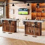Table de bar longue de 63 pouces, table de pub à hauteur de comptoir avec 2 étagères de rangement, unité de bar de petit-déjeuner moderne pour salon, salle à manger, bistrot