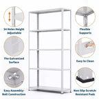 Étagères de rangement réglables COZONY, unité d'organisation en métal pour garage, chambre, salon, bureau, placard