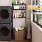 Étagère de rangement WC 3 niveaux en métal robuste pour salle de bain, organiseur autoportant avec étagères larges pour serviettes, papier toilette, noir