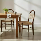 Christopher Knight Home Rhea Chaises de salle à manger rustiques en bois d'hévéa tissé (Lot de 2)
