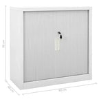 vidaXL Meuble de Rangement à Portes Coulissantes Acier Blanc Meuble à Portes Coulissantes Moyen