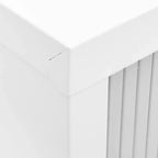 vidaXL Meuble de Rangement à Portes Coulissantes Acier Blanc Meuble à Portes Coulissantes Moyen