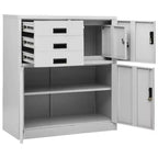 vidaXL Meuble de rangement classeur de bureau avec serrure pour bureau à domicile Acier - Gris clair Sans jardinière