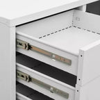 vidaXL Meuble de rangement classeur de bureau avec serrure pour bureau à domicile Acier - Gris clair Sans jardinière
