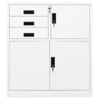 vidaXL Meuble de rangement classeur de bureau avec serrure pour bureau à domicile Acier - Gris clair Sans jardinière