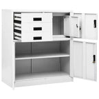 vidaXL Meuble de rangement classeur de bureau avec serrure pour bureau à domicile Acier - Gris clair Sans jardinière