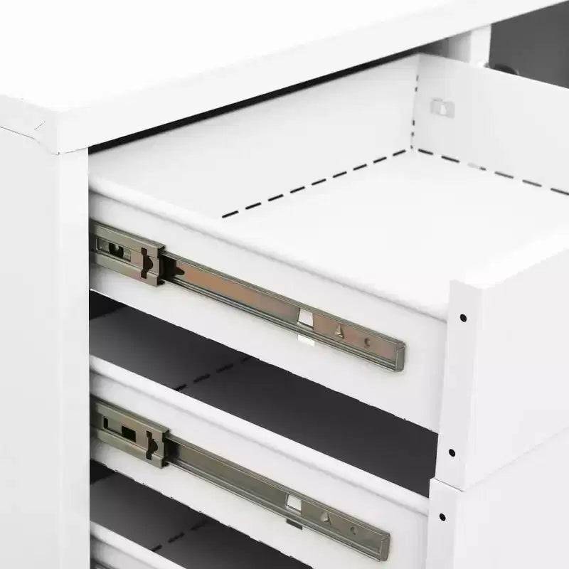 vidaXL Meuble de rangement classeur de bureau avec serrure pour bureau à domicile Acier - Gris clair Sans jardinière