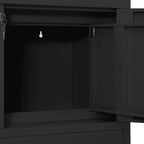 vidaXL Meuble de rangement classeur de bureau avec serrure pour bureau à domicile Acier - Gris clair Sans jardinière
