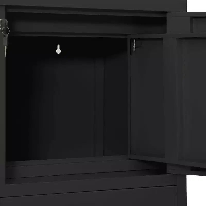 vidaXL Meuble de rangement classeur de bureau avec serrure pour bureau à domicile Acier - Gris clair Sans jardinière