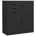 vidaXL Meuble de rangement classeur de bureau avec serrure pour bureau à domicile Acier - Gris clair Sans jardinière