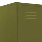 vidaXL Armoire de rangement métallique Organiseur de casiers pour école, bureau, en acier - Vert olive