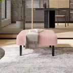 TUYOHW Petit Pouf sur Pieds, Repose-Pieds en Velours Côtelé de 56 cm, Capacité de 200 kg, Tabouret Rembourré Carré pour Salon, Chambre, Entrée