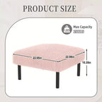 TUYOHW Petit Pouf sur Pieds, Repose-Pieds en Velours Côtelé de 56 cm, Capacité de 200 kg, Tabouret Rembourré Carré pour Salon, Chambre, Entrée