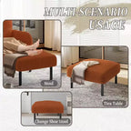 TUYOHW Petit Pouf sur Pieds, Repose-Pieds en Velours Côtelé de 56 cm, Capacité de 200 kg, Tabouret Rembourré Carré pour Salon, Chambre, Entrée