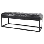 TUYOHW Banc capitonné en cuir PU de 54 pouces avec base en métal, banc d'entrée moderne pour chambre à coucher et salon