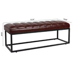 TUYOHW Banc capitonné en cuir PU de 54 pouces avec base en métal, banc d'entrée moderne pour chambre à coucher et salon