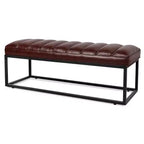 TUYOHW Banc capitonné en cuir PU de 54 pouces avec base en métal, banc d'entrée moderne pour chambre à coucher et salon