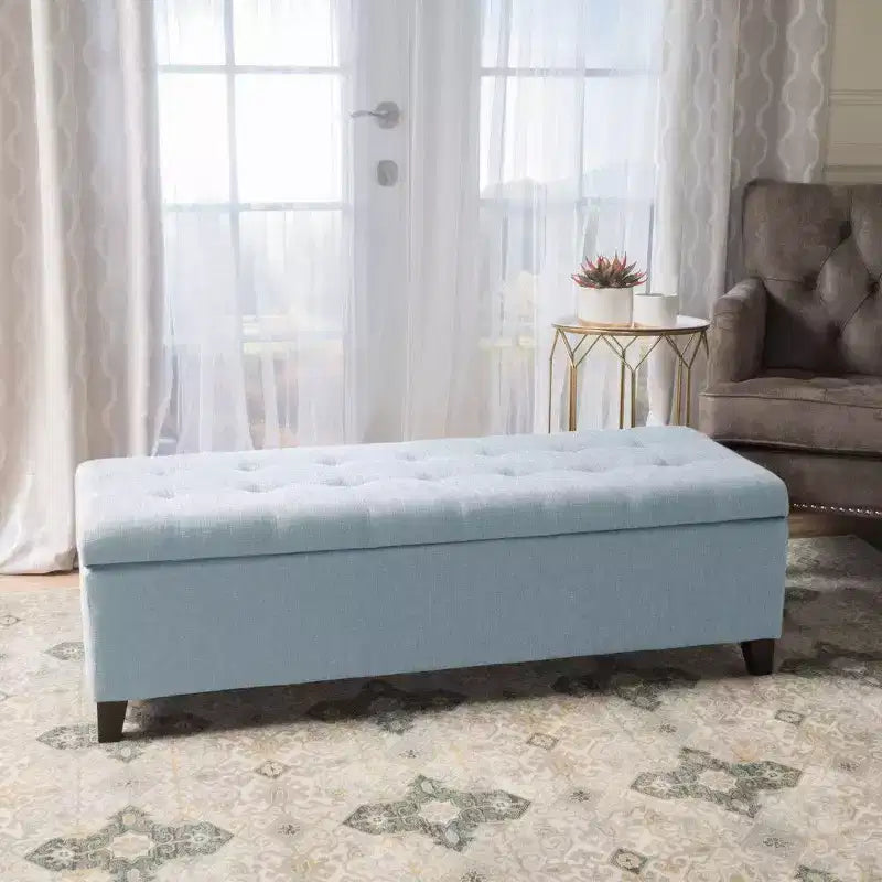 TUYOHW 50.75 Banc de Rangement Ottoman, Banc Ottoman Rembourré pour Pied de Lit avec Compartiment de Rangement Caché, Ottoman pour Salon, Entrée