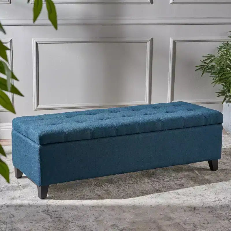 TUYOHW 50.75 Banc de Rangement Ottoman, Banc Ottoman Rembourré pour Pied de Lit avec Compartiment de Rangement Caché, Ottoman pour Salon, Entrée