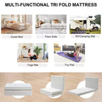 Matelas Dyonery 6 pliant en mousse à mémoire de forme avec housse lavable et sac de rangement, matelas de sol pliable pour lit d'appoint/dortoir/camping/lit escamotable