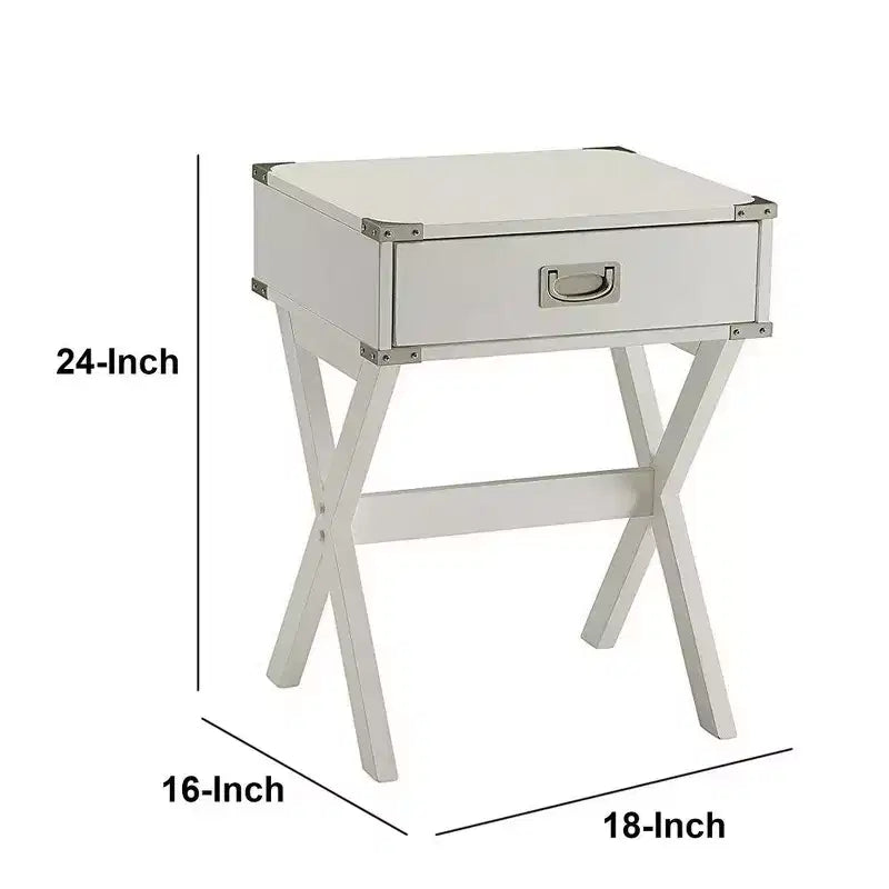 Table d'appoint carrée Royal Hampton, Blanc