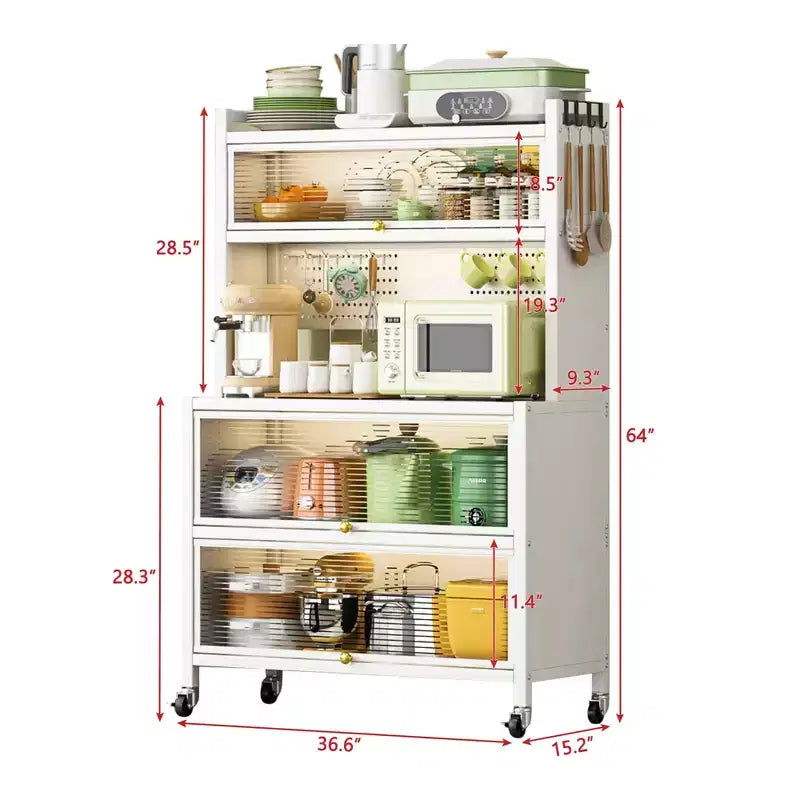 Étagères de rangement mobiles en métal MAYEERTY avec portes, capacité de charge de 250 kg, rangement vertical et déplacement fluide
