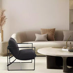 Fauteuil de salon, Fauteuil d'appoint moderne du milieu du siècle, Fauteuil de lecture confortable avec coussin en mousse déchiquetée pour salles de lecture, chambres, balcon