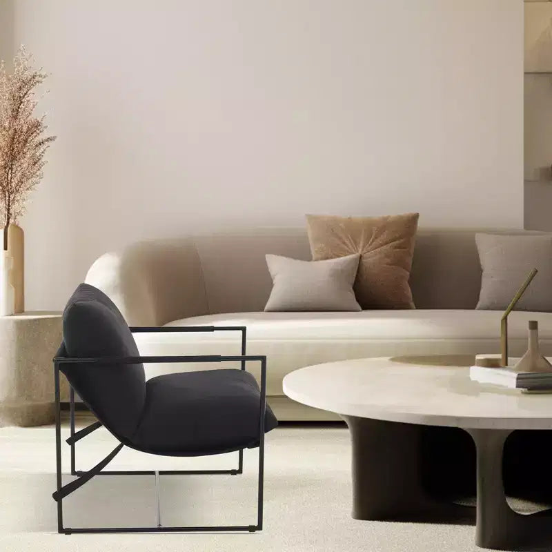 Fauteuil de salon, Fauteuil d'appoint moderne du milieu du siècle, Fauteuil de lecture confortable avec coussin en mousse déchiquetée pour salles de lecture, chambres, balcon