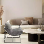 Fauteuil de salon, Fauteuil d'appoint moderne du milieu du siècle, Fauteuil de lecture confortable avec coussin en mousse déchiquetée pour salles de lecture, chambres, balcon