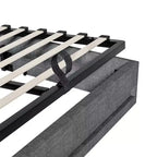 Lit de rangement relevable VECELO double/grand format rembourré, cadre de lit plateforme en métal avec tête de lit éclairée, ports USB et étagères, marron/gris