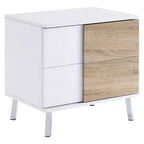 Table d'appoint bicolore en bois Royal Hampton avec 2 tiroirs, blanc et marron