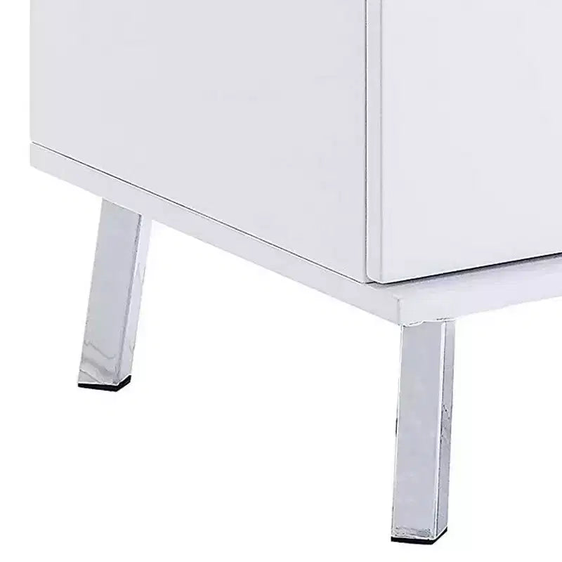 Table d'appoint bicolore en bois Royal Hampton avec 2 tiroirs, blanc et marron