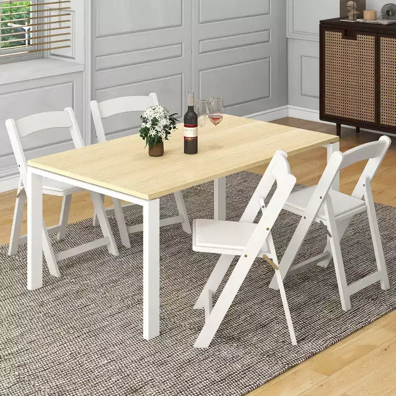 Costway Lot de 12 chaises de salle à manger avec pieds en bois d'hévéa et assise rembourrée pour la maison, le bureau, les événements - Blanc