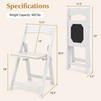 Costway Lot de 12 chaises de salle à manger avec pieds en bois d'hévéa et assise rembourrée pour la maison, le bureau, les événements - Blanc