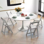 Costway Lot de 12 chaises de salle à manger avec pieds en bois d'hévéa et assise rembourrée pour la maison, le bureau, les événements - Blanc