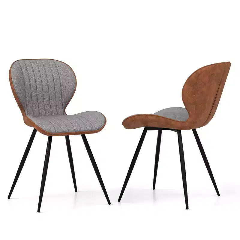 Costway Lot de 4 chaises de salle à manger sans accoudoirs avec dossier incurvé, assise en forme de U et patins antidérapants