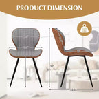 Costway Lot de 4 chaises de salle à manger sans accoudoirs avec dossier incurvé, assise en forme de U et patins antidérapants