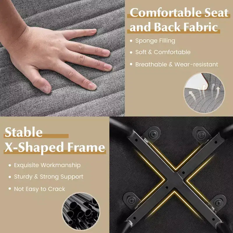 Costway Lot de 4 chaises de salle à manger sans accoudoirs avec dossier incurvé, assise en forme de U et patins antidérapants