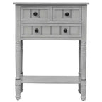 Petite table console de ferme avec rangement, table d'entrée rétro en bois avec tiroirs et étagère inférieure, table d'appoint mince en bois pour entrée