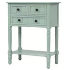 Petite table console de ferme avec rangement, table d'entrée rétro en bois avec tiroirs et étagère inférieure, table d'appoint mince en bois pour entrée