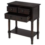 Petite table console de ferme avec rangement, table d'entrée rétro en bois avec tiroirs et étagère inférieure, table d'appoint mince en bois pour entrée