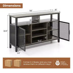 Meuble de bar Costway Buffet Vaisselier de 140 cm avec 8 Porte-Bouteilles