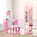 Meuble à Bijoux pour Enfants Costway avec Miroir sur Pied