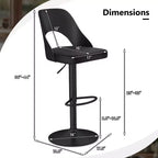 Tabourets de Bar Costway Lot de 4 avec Siège en Cuir PU Agrandie Repose-pieds Chaises de Bar Pivotantes